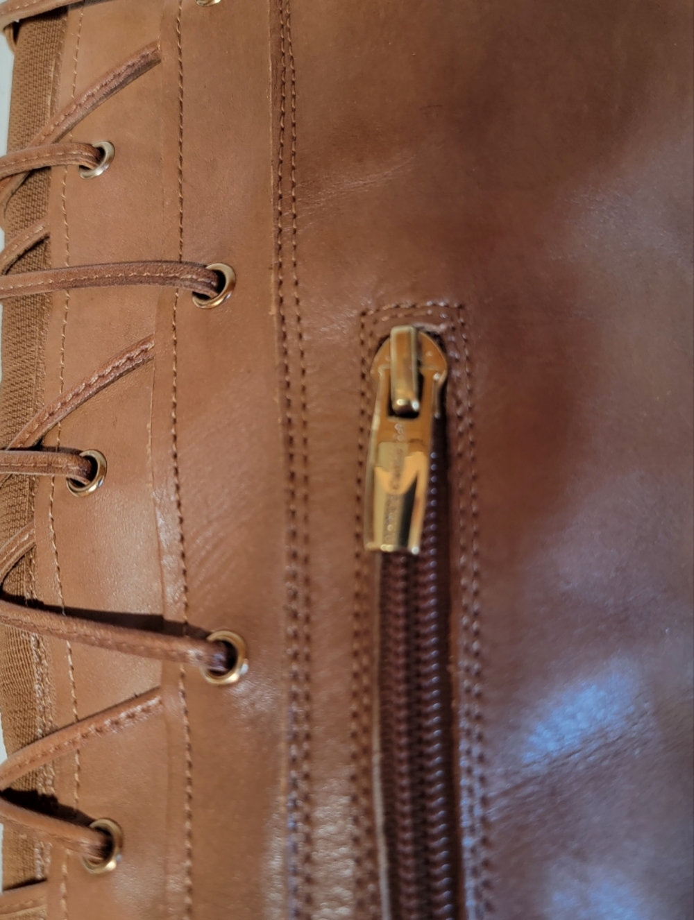 Vince Camuto Tall Leather Riding Boots - Cognac Brown - Picture 9 of 16